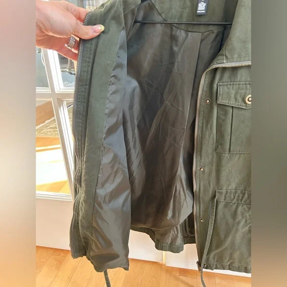 Aqua Army Green Jacket with Sleeve Detail - Picture 5 of 5